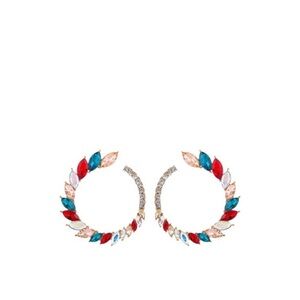 EYECANDY Roman Marquise Round Leaf Shape Earrings